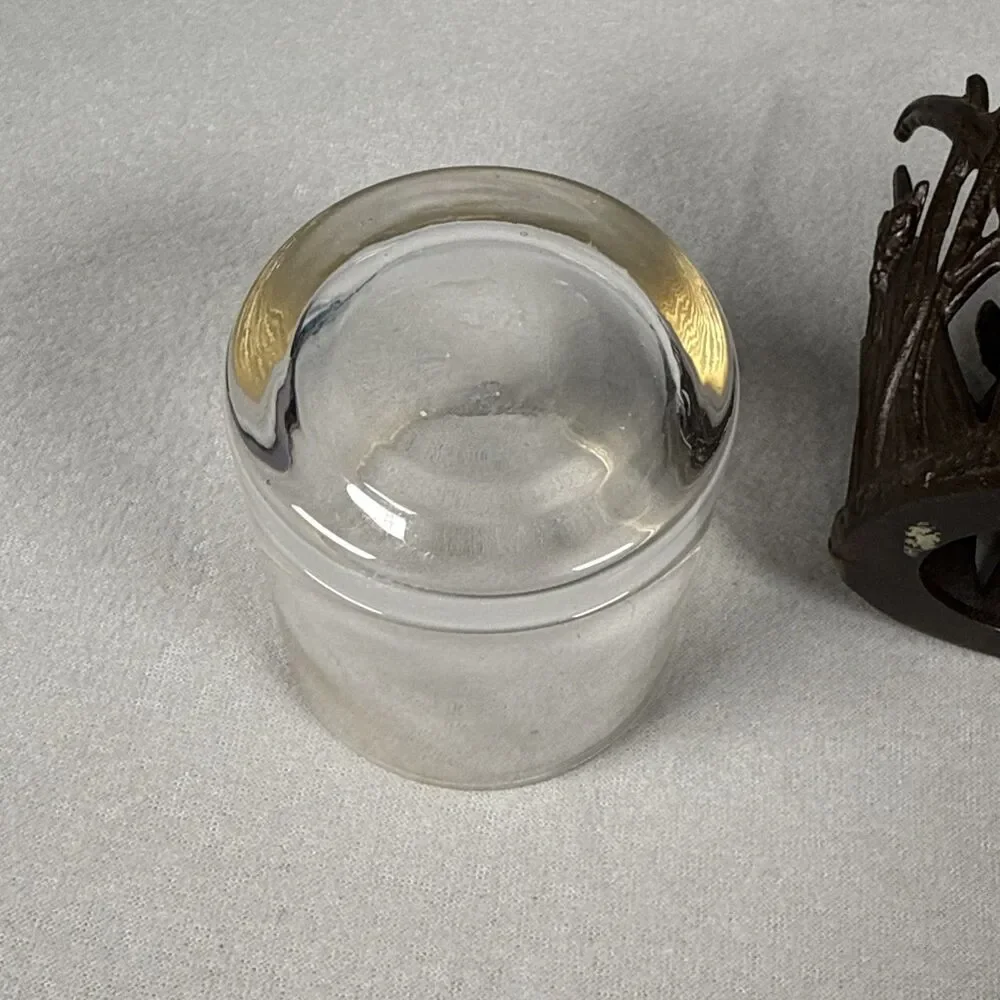 Vintage Dragonfly Brass Votive Candle Holder Design W/Glass Insert 4.25”